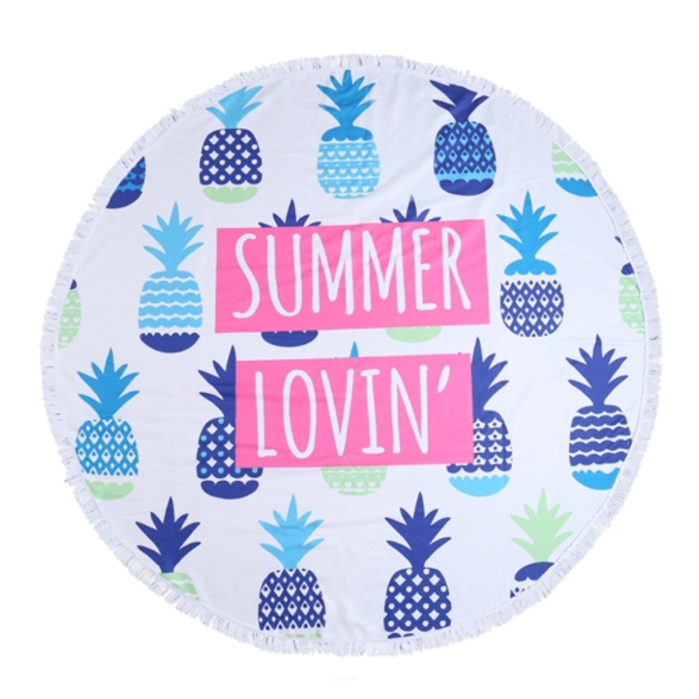 Beach Blanket Pineapple tropical Print